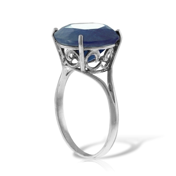 14K GOLD RING WITH NATURAL 12.0 MM ROUND SAPPHIRE - Picture 2 of 3